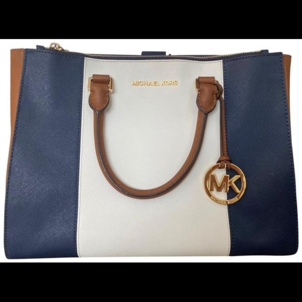 'Mk' Sutton Center Stripe Large Satchel - image 2